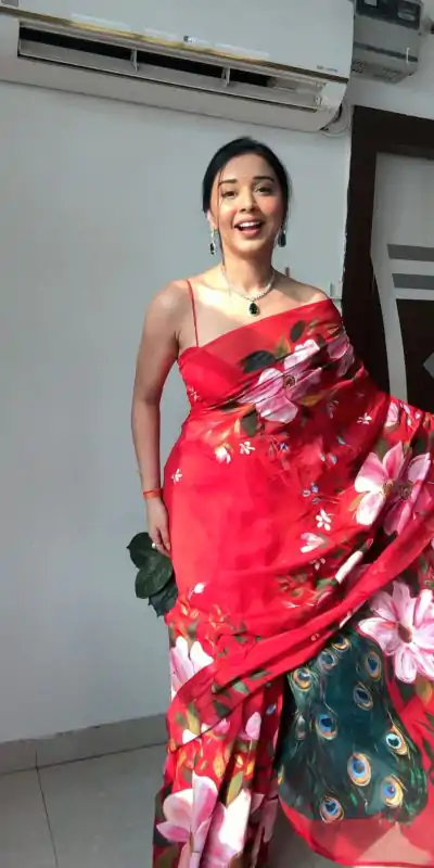  SC 227  Red Color Soft Organza Silk Ready To Wear Saree Casual, Wedding, Festive, Events . Expected Delivery  4-6 Working Days @1549/- only                                                                                                                                             | Sarees, Bollywood Sarees, Creative Sarees, Designer Sarees, Embroidered Sarees, Ethnic Saree, Modern Digital sarees, Party Wear Sarees