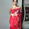 Red Soft Organza Silk Ready To Wear Saree