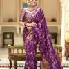 MB 494 Dark Purple Color Soft Litchi Silk All Over Weaving Saree Casual, Wedding, Festive, Events . Expected Delivery  4-6 Working Days @1199/- only                                                                                                                                             | Sarees, Bollywood Sarees, Creative Sarees, Designer Sarees, Embroidered Sarees, Ethnic Saree, Modern Digital sarees, Party Wear Sarees