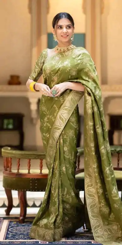 MB 494 Mehandi Color Soft Litchi Silk All Over Weaving Saree Casual, Wedding, Festive, Events . Expected Delivery  4-6 Working Days @1199/- only                                                                                                                                             | Sarees, Bollywood Sarees, Creative Sarees, Designer Sarees, Embroidered Sarees, Ethnic Saree, Modern Digital sarees, Party Wear Sarees