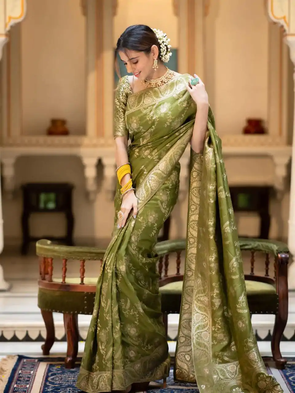 MB 494 Mehandi Color Soft Litchi Silk All Over Weaving Saree Casual, Wedding, Festive, Events . Expected Delivery  4-6 Working Days @1199/- only                                                                                                                                             | Sarees, Bollywood Sarees, Creative Sarees, Designer Sarees, Embroidered Sarees, Ethnic Saree, Modern Digital sarees, Party Wear Sarees