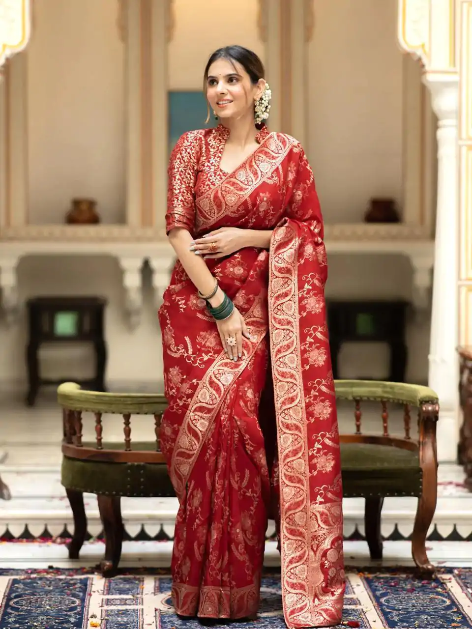 MB 494 Red Color Soft Litchi Silk All Over Weaving Saree Casual, Wedding, Festive, Events . Expected Delivery  4-6 Working Days @1199/- only                                                                                                                                             | Sarees, Bollywood Sarees, Creative Sarees, Designer Sarees, Embroidered Sarees, Ethnic Saree, Modern Digital sarees, Party Wear Sarees