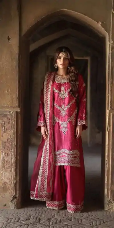 SRK 5251 Rani Pink Color Chinnon Silk Sequence Work Salwar Suit Salwar Suit Casual, Wedding, Festive, Events . Expected Delivery  4-6 Working Days @2149/- | Jump Suits, Salwar suit, Casual Suits, Creative suits, Designer Suits, Palazzo Suits, Party Wear Suits, Patiala Suits, Straight Suits