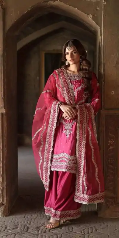 SRK 5251 Rani Pink Color Chinnon Silk Sequence Work Salwar Suit Salwar Suit Casual, Wedding, Festive, Events . Expected Delivery 4-6 Working Days @2149/- | Jump Suits, Salwar suit, Casual Suits, Creative suits, Designer Suits, Palazzo Suits, Party Wear Suits, Patiala Suits, Straight Suits