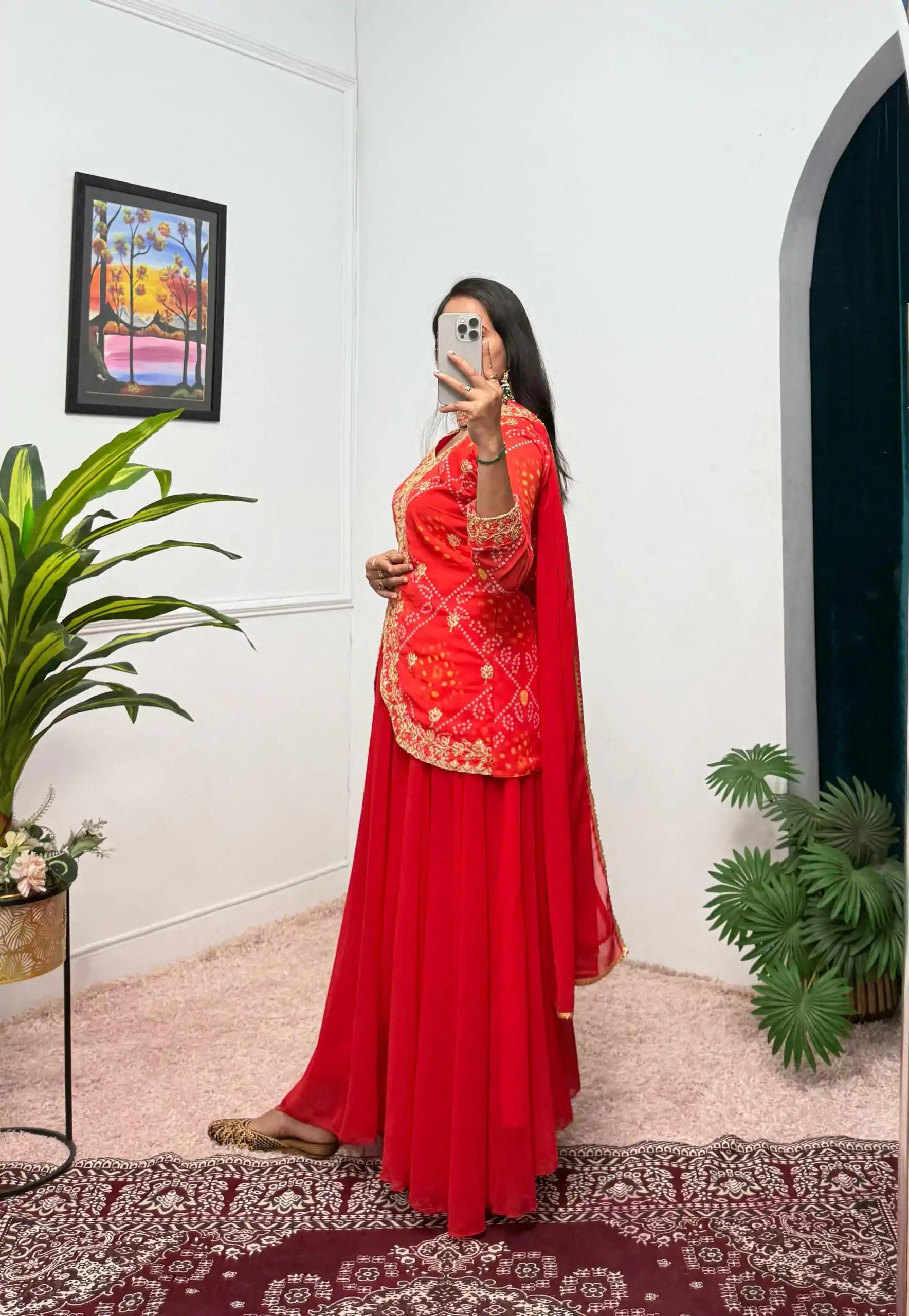 ST 1084 Red Color Printed Faux Georgette Embroidery Work Salwar Suit Casual, Wedding, Party, Festive, Events Etc.4-6 Working Days@ 1949/-only | Jump Suits, Salwar suit, Casual Suits, Creative suits, Designer Suits, Palazzo Suits, Party Wear Suits, Patiala Suits, Straight Suits