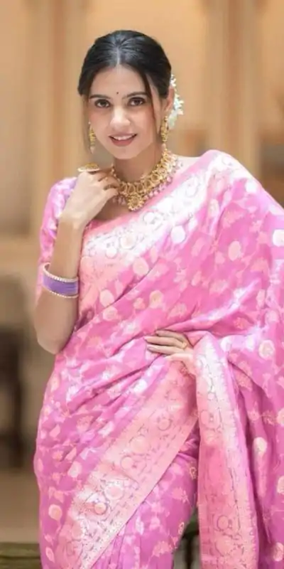 MS 483 Pink Color Soft Litchi Silk Kubera Pattu Saree Casual, Wedding, Festive, Events . Expected Delivery  4-6 Working Days @1199/- only                                                                                                                                             | Sarees, Bollywood Sarees, Creative Sarees, Designer Sarees, Embroidered Sarees, Ethnic Saree, Modern Digital sarees, Party Wear Sarees