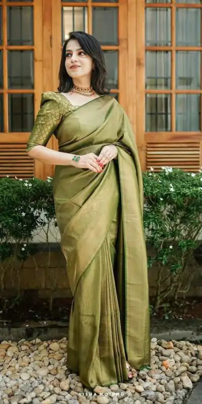 KP 4074 Mehndi Color Lichi Silk Jacquard Work On All Over Saree Casual, Wedding, Festive, Events . Expected Delivery  4-6 Working Days @1399/- only                                                                                                                                           | Sarees, Bollywood Sarees, Creative Sarees, Designer Sarees, Embroidered Sarees, Ethnic Saree, Modern Digital sarees, Party Wear Sarees