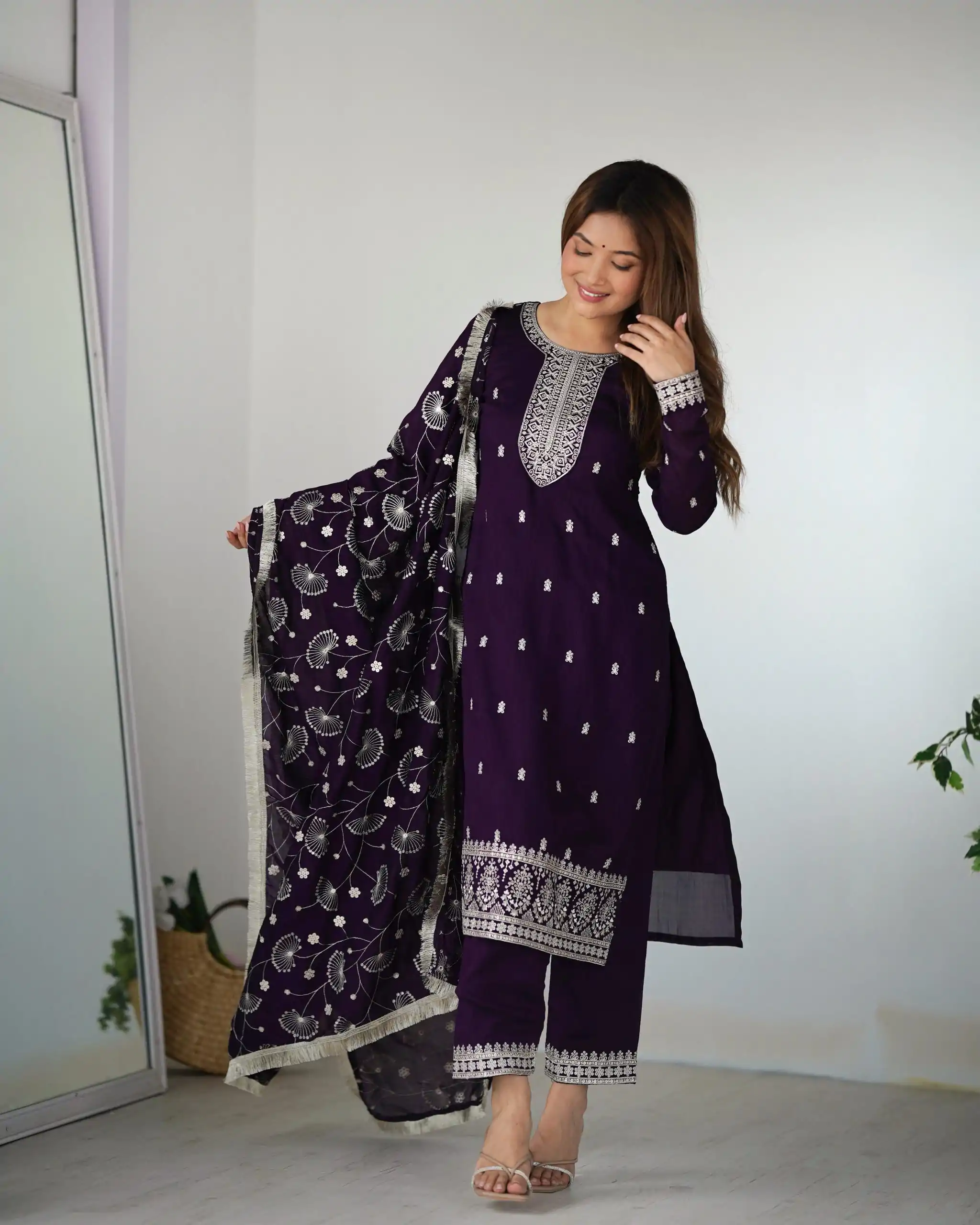 KB 276 Purple Color Rangoli Silk Sequence Jari Work Salwar Suit Casual, Wedding, Party, Festive, Events Etc.4-6 Working Days@ 2049/-only | Jump Suits, Salwar suit, Casual Suits, Creative suits, Designer Suits, Palazzo Suits, Party Wear Suits, Patiala Suits, Straight Suits