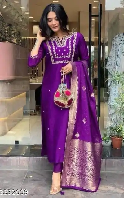 MF 749 Purple Color Roman Silk Coding Work Salwar Suit Casual, Wedding, Party, Festive, Events Etc.4-6 Working Days@ 1699/-only | Jump Suits, Salwar suit, Casual Suits, Creative suits, Designer Suits, Palazzo Suits, Party Wear Suits, Patiala Suits, Straight Suits