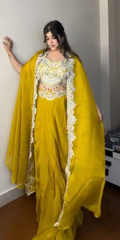BE 338 Yellow Color Georgette Sequence Diamond Work Dhoti Suit Casual, Wedding, Festive, Events . Expected Delivery  4-6 Working Days @1999/- only      | Jump Suits, Salwar suit, Casual Suits, Creative suits, Designer Suits, Palazzo Suits, Party Wear Suits, Patiala Suits, Straight Suits