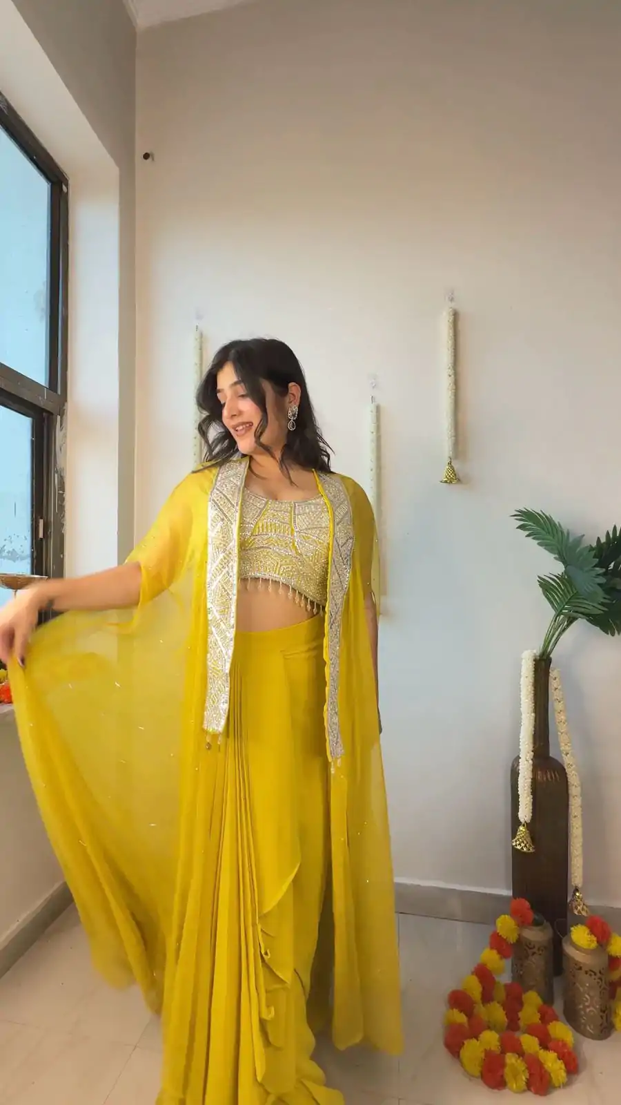LG 1931 Yellow Color Georgette Sequence Work On Front Dhoti Suit Casual, Wedding, Festive, Events . Expected Delivery 4-6 Working Days @1999/- only | Jump Suits, Salwar suit, Casual Suits, Creative suits, Designer Suits, Palazzo Suits, Party Wear Suits, Patiala Suits, Straight Suits