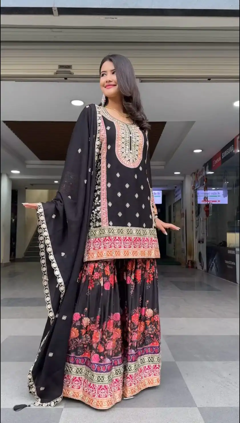 KF 1680 Black Color Georgette Sequences Work Salwar Suit Casual, Wedding, Festive, Events . Expected Delivery  4-6 Working Days @2199/- only      | Jump Suits, Salwar suit, Casual Suits, Creative suits, Designer Suits, Palazzo Suits, Party Wear Suits, Patiala Suits, Straight Suits