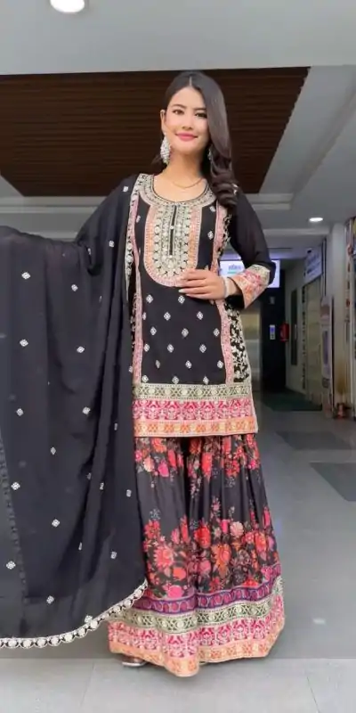 KF 1680 Black Color Georgette Sequences Work Salwar Suit Casual, Wedding, Festive, Events . Expected Delivery  4-6 Working Days @2199/- only      | Jump Suits, Salwar suit, Casual Suits, Creative suits, Designer Suits, Palazzo Suits, Party Wear Suits, Patiala Suits, Straight Suits