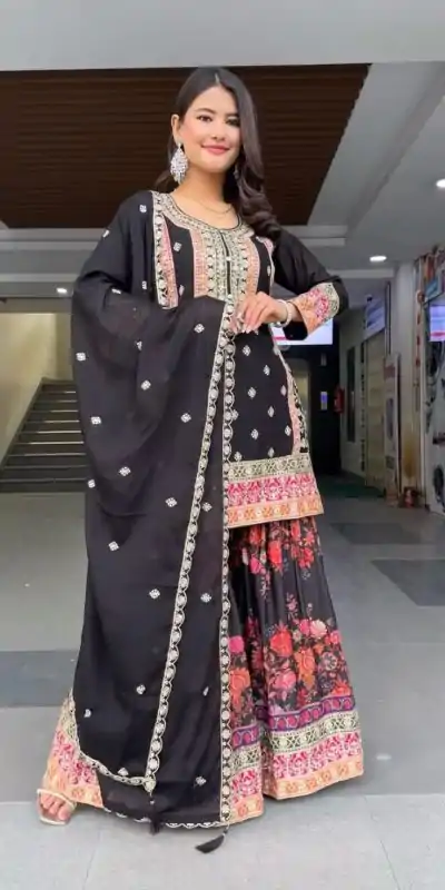 KF 1680 Black Color Georgette Sequences Work Salwar Suit Casual, Wedding, Festive, Events . Expected Delivery  4-6 Working Days @2199/- only      | Jump Suits, Salwar suit, Casual Suits, Creative suits, Designer Suits, Palazzo Suits, Party Wear Suits, Patiala Suits, Straight Suits