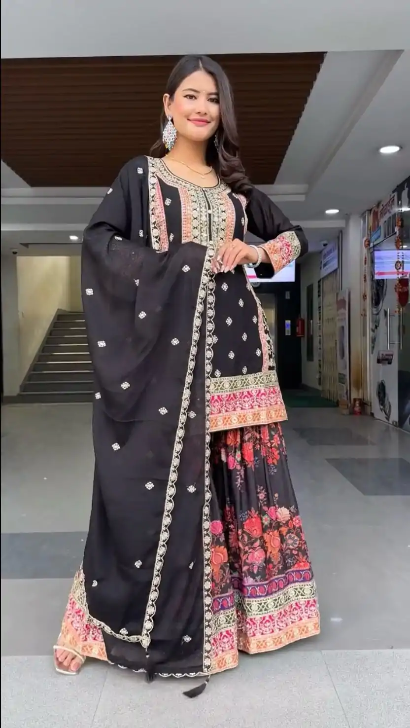 KF 1680 Black Color Georgette Sequences Work Salwar Suit Casual, Wedding, Festive, Events . Expected Delivery  4-6 Working Days @2199/- only      | Jump Suits, Salwar suit, Casual Suits, Creative suits, Designer Suits, Palazzo Suits, Party Wear Suits, Patiala Suits, Straight Suits