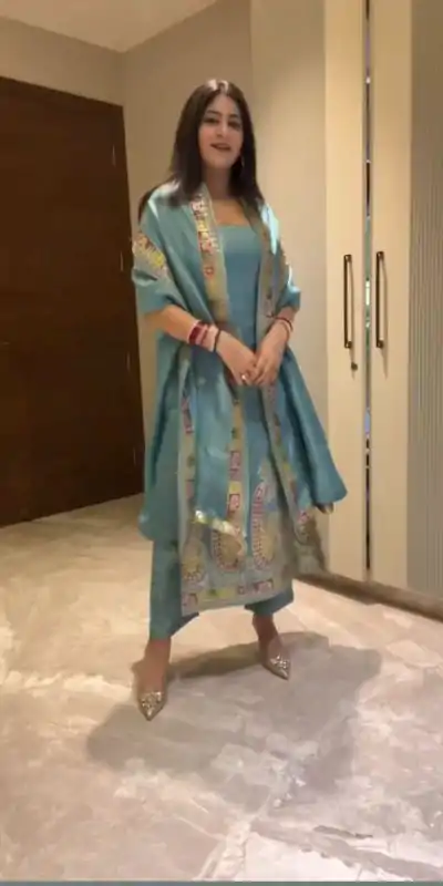 SR 1613 Blue Color Chinon Silk Embroidery Sequence Work Salwar Suit Casual, Wedding, Festive, Events . Expected Delivery  4-6 Working Days @1999/- only      | Jump Suits, Salwar suit, Casual Suits, Creative suits, Designer Suits, Palazzo Suits, Party Wear Suits, Patiala Suits, Straight Suits