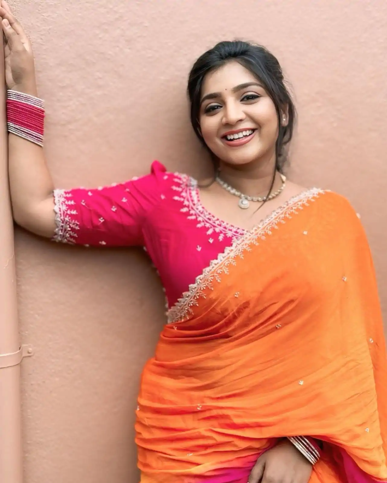 AC Soniya2 Orange Pink Color Chinnon Embroidery Sequence Saree Casual, Wedding, Festive, Events . Expected Delivery 4-6 Working Days @1949/- only | Sarees, Bollywood Sarees, Creative Sarees, Designer Sarees, Embroidered Sarees, Ethnic Saree, Modern Digital sarees, Party Wear Sarees