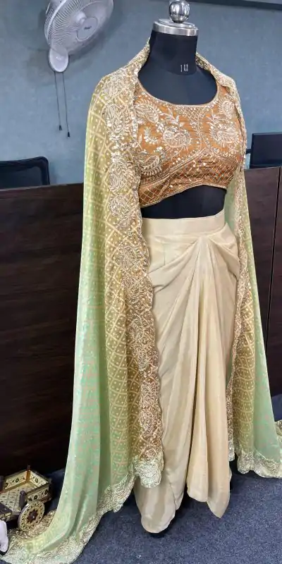 BD 1747 Orange Color Chinon Silk Embroidery Sequins Work Dhoti Suit Casual, Wedding, Party, Festive, Events Etc.4-6 Working Days@ 1999/-only | Jump Suits, Salwar suit, Casual Suits, Creative suits, Designer Suits, Palazzo Suits, Party Wear Suits, Patiala Suits, Straight Suits