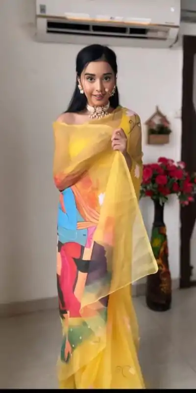 SC 237 Yellow Color Soft Organza Silk Ready To Wear Saree Casual, Wedding, Festive, Events . Expected Delivery 4-6 Working Days @1549/- only | Sarees, Bollywood Sarees, Creative Sarees, Designer Sarees, Embroidered Sarees, Ethnic Saree, Modern Digital sarees, Party Wear Sarees