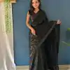 Magical Black Color Georgette Sequence Work Saree