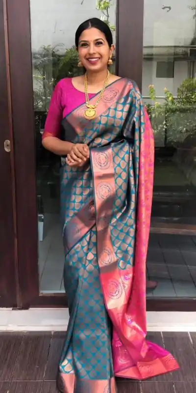 KP 4065 Blue Color Soft Litchi Silk jacquard Work On All Over Saree Casual, Wedding, Festive, Events . Expected Delivery 4-6 Working Days @1299/- only | Sarees, Bollywood Sarees, Creative Sarees, Designer Sarees, Embroidered Sarees, Ethnic Saree, Modern Digital sarees, Party Wear Sarees