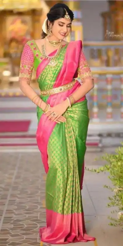 KP 5048 Green Color Soft Litchi Silk jacquard Work On All Over Saree Casual, Wedding, Festive, Events . Expected Delivery  4-6 Working Days @1449/- only                                                                                                                                             | Sarees, Bollywood Sarees, Creative Sarees, Designer Sarees, Embroidered Sarees, Ethnic Saree, Modern Digital sarees, Party Wear Sarees