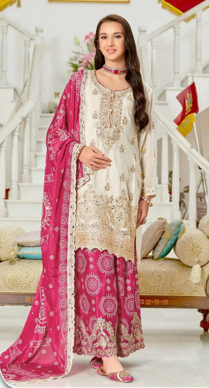 KF 1679 Pink Color Chinon Sequence Mirror Hand Work Salwar Suit Casual, Wedding, Festive, Events . Expected Delivery  4-6 Working Days @2299/- only      | Jump Suits, Salwar suit, Casual Suits, Creative suits, Designer Suits, Palazzo Suits, Party Wear Suits, Patiala Suits, Straight Suits