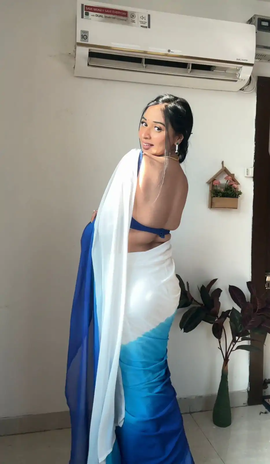 SC 230 White And Blue Color Soft Georgette Silk Ready To Wear Saree Casual, Wedding, Festive, Events . Expected Delivery 4-6 Working Days @1549/- only | Sarees, Bollywood Sarees, Creative Sarees, Designer Sarees, Embroidered Sarees, Ethnic Saree, Modern Digital sarees, Party Wear Sarees