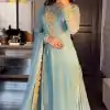 Sky Blue Georgette Sequence Beads Work Salwar Suit