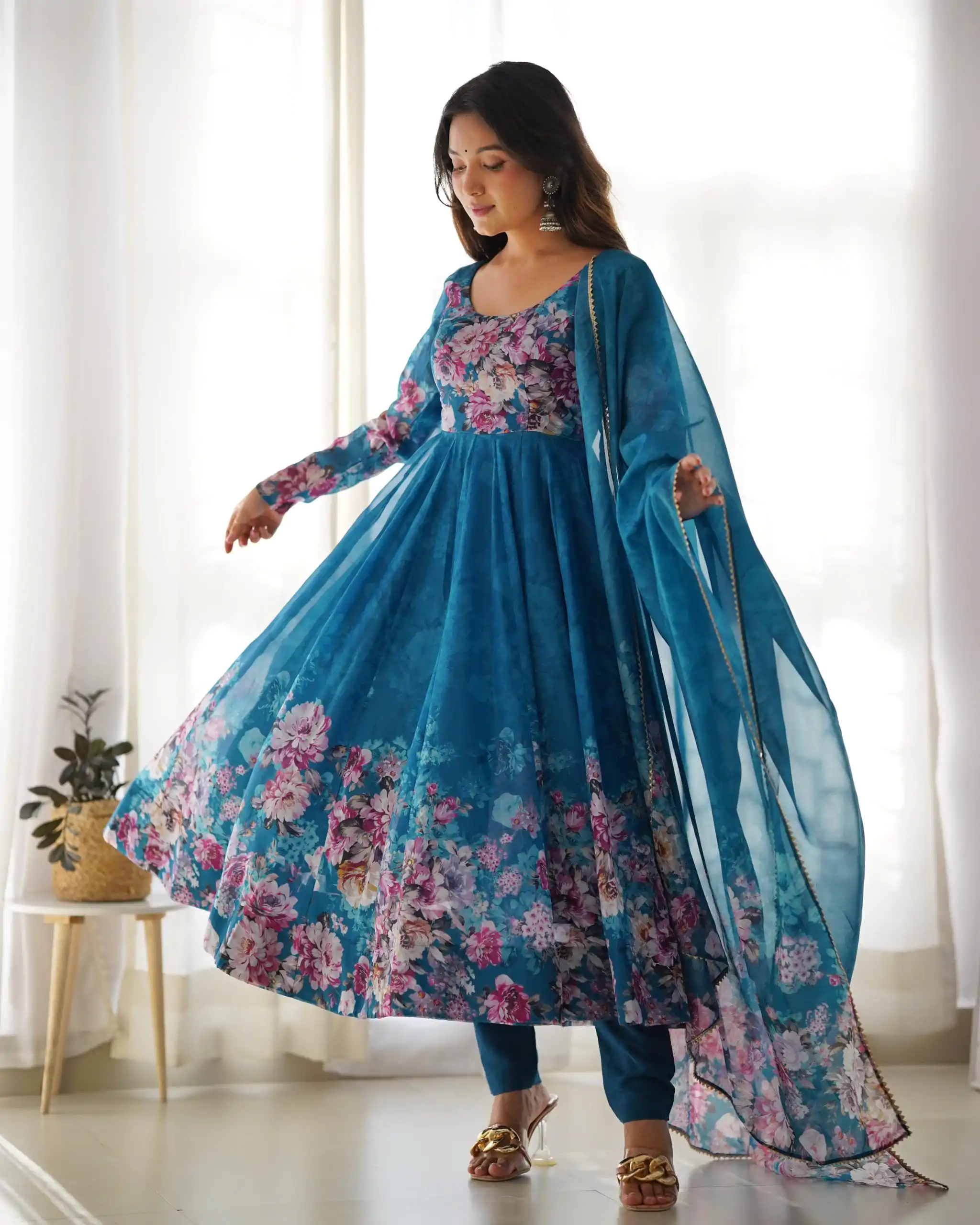 Rama Soft Organza Silk Print With Kali Gown - Image 2