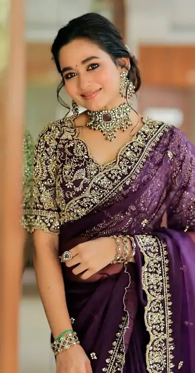 BT 421 Purple Color Soft Organza Silk Thread Sequence Work Saree Casual, Wedding, Festive, Events . Expected Delivery  4-6 Working Days @1949/- only                                                                                                                                             | Sarees, Bollywood Sarees, Creative Sarees, Designer Sarees, Embroidered Sarees, Ethnic Saree, Modern Digital sarees, Party Wear Sarees