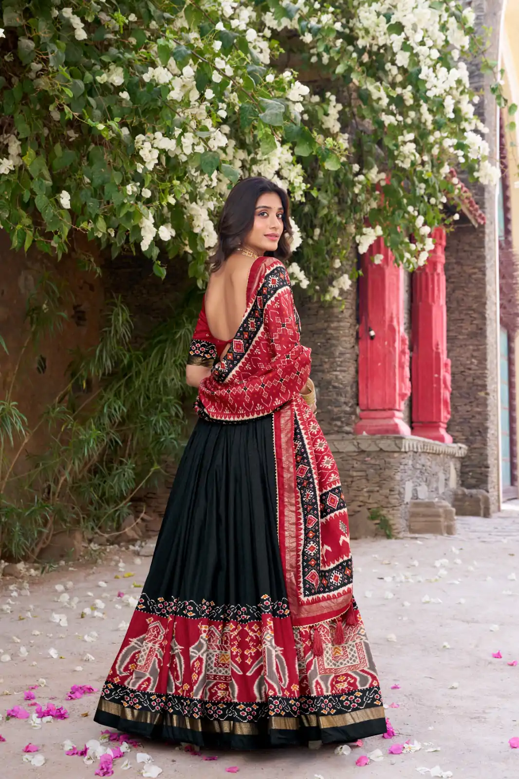 LNB 1221 Black Color Tushar Silk Patola Printed Lehenga Choli Casual, Wedding, Party, Festive, Events Etc.4-6 Working Days@ 2249/-only | Lehenga, Bollywood Lehenga, Creative Lehenga, Designer Lehenga, Embroidered Lehenga, Party Wear Lehenga