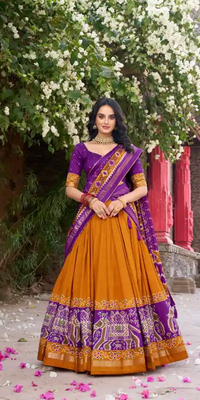 Superb Mustad Color Tushar Silk Patola Printed Lehenga Choli