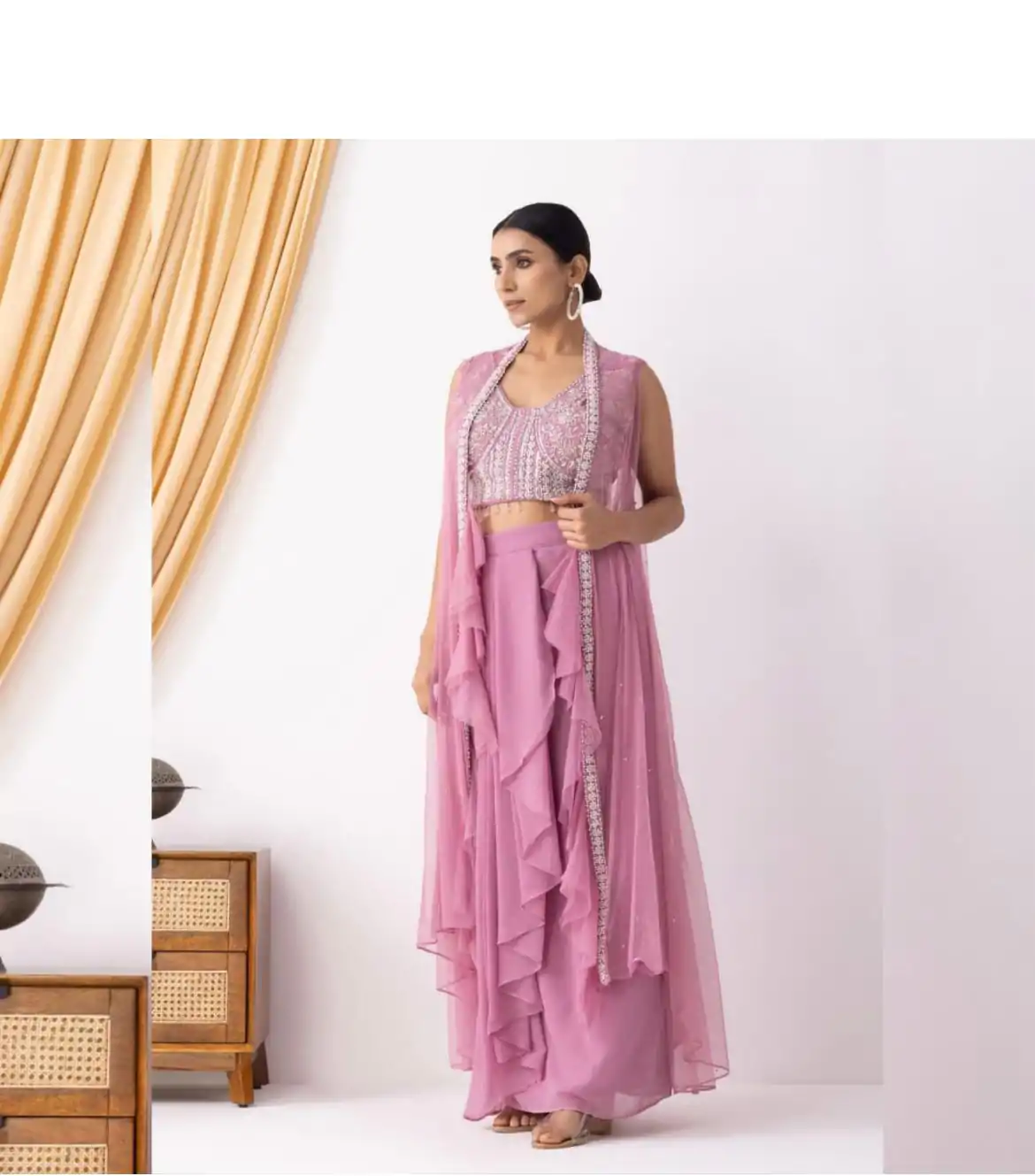 BE 332 Pink Color Georgette Beads Sequence Work Lace Dhoti Suit Casual, Wedding, Party, Festive, Events Etc.4-6 Working Days@ 2099/-only | Jump Suits, Salwar suit, Casual Suits, Creative suits, Designer Suits, Palazzo Suits, Party Wear Suits, Patiala Suits, Straight Suits