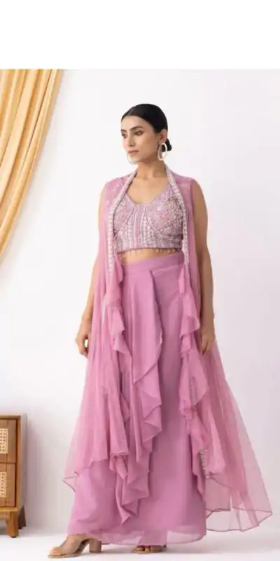 BE 332 Pink Color Georgette Beads Sequence Work Lace Dhoti Suit Casual, Wedding, Party, Festive, Events Etc.4-6 Working Days@ 2099/-only | Jump Suits, Salwar suit, Casual Suits, Creative suits, Designer Suits, Palazzo Suits, Party Wear Suits, Patiala Suits, Straight Suits