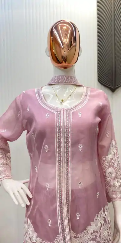LG 1902 Pink Color Organza Sequence Work Indo-Western Suit Casual, Wedding, Party, Festive, Events Etc.4-6 Working Days@ 2049/-only | Jump Suits, Salwar suit, Casual Suits, Creative suits, Designer Suits, Palazzo Suits, Party Wear Suits, Patiala Suits, Straight Suits