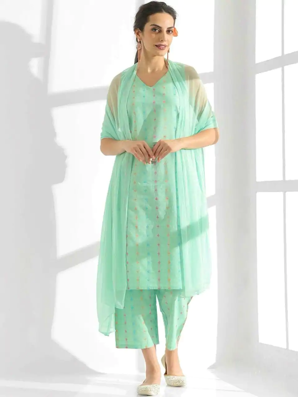 INLI Ghibli Sky Blue Color Pure Cotton Print Salwar Suit Casual, Wedding, Party, Festive, Events Etc.4-6 Working Days@ 1499/-only | Jump Suits, Salwar suit, Casual Suits, Creative suits, Designer Suits, Palazzo Suits, Party Wear Suits, Patiala Suits, Straight Suits