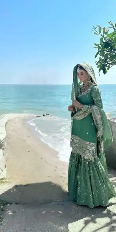 Trendy Firozi Color Chinon Embroidery Sequence Work Salwar Suit