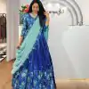 Trendy Royal Blue Color Chinon Digital Print Lehenga Choli