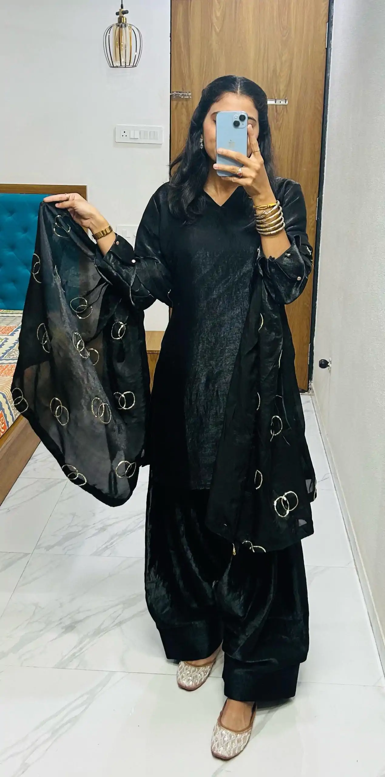 Black Silk Salwar Suit - Image 2