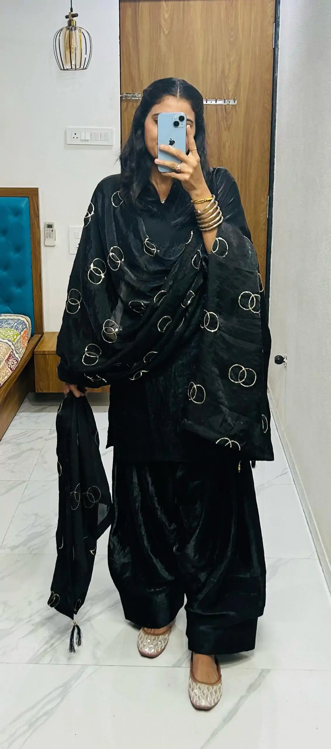 Black Silk Salwar Suit - Image 4