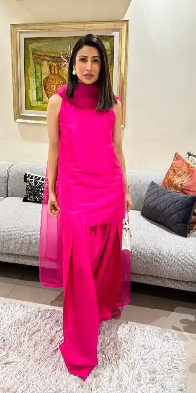 Pretty Pink Color Fendi Silk Salwar Suit