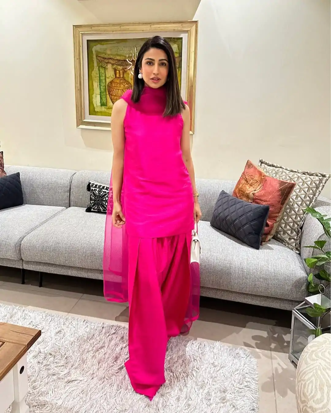 Pretty Pink Color Fendi Silk Salwar Suit