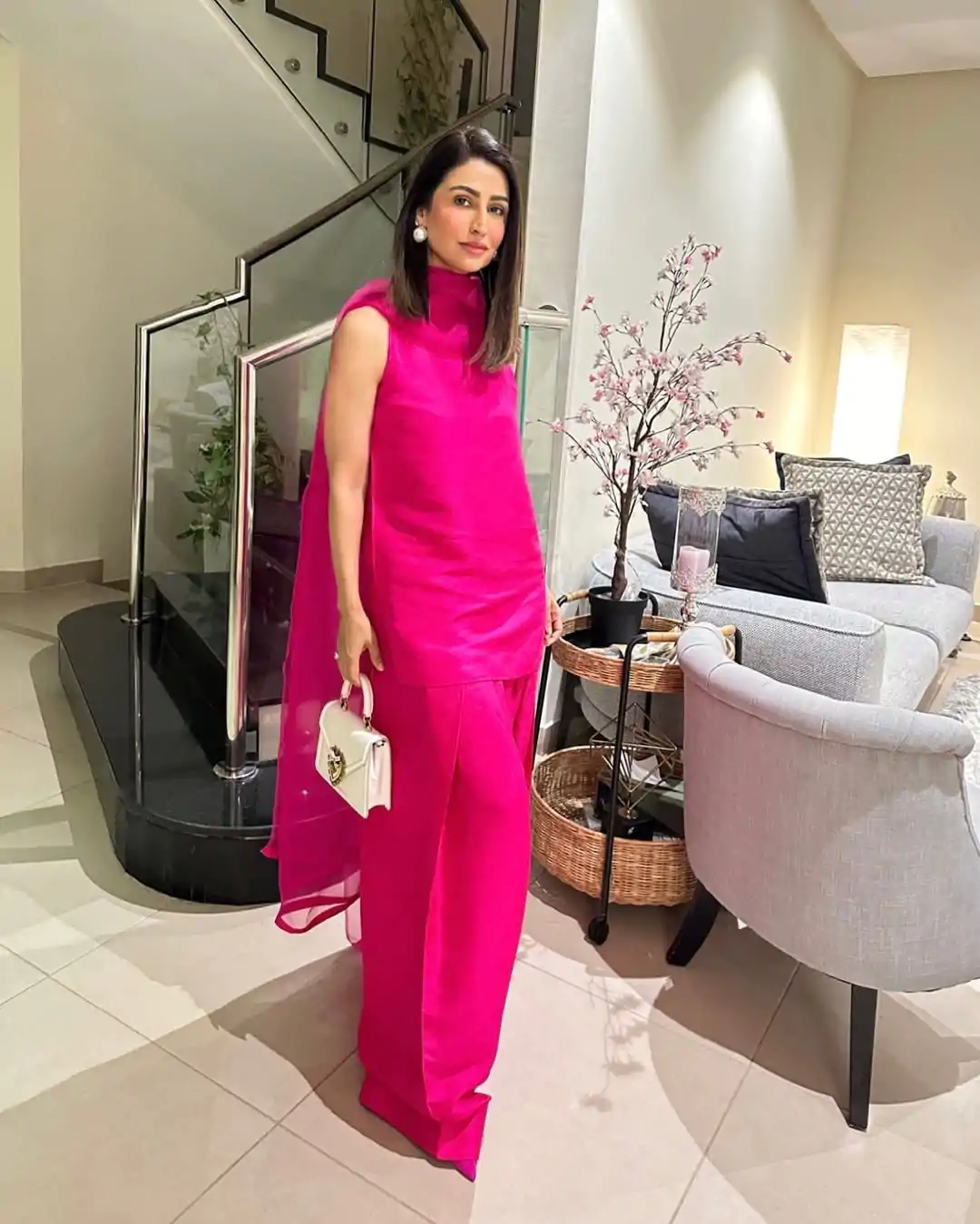 Pink Silk Salwar Suit - Image 2