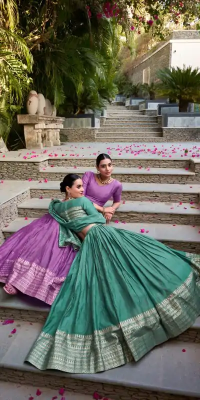 LNB 1906 Purple Color Pure Chanderi Plain With Zari Weaving Work Border Lehenga Choli Wedding, Party, Festive, Events Etc. Delivery 4-6 Working Days Rs 1999 | Lehenga, Bollywood Lehenga, Creative Lehenga, Designer Lehenga, Embroidered Lehenga, Party Wear Lehenga