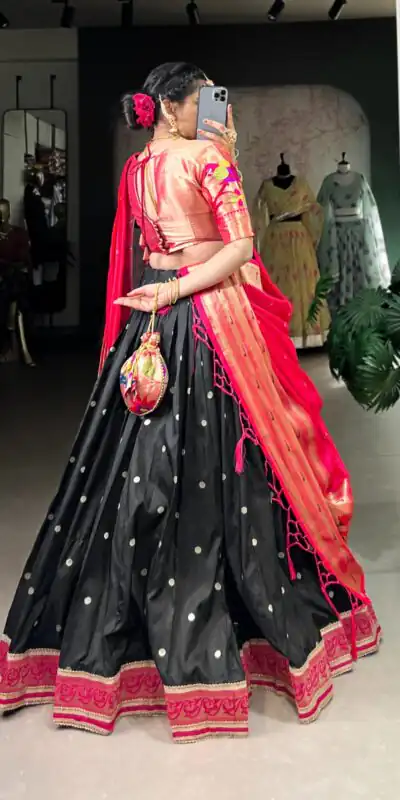 LNB 2006 Black Color Jacquard Silk Weaving Zari Work Lace Touch Up Lehenga Choli Wedding, Party, Festive, Events Etc. Delivery 4-6 Working Days Rs 3499 | Lehenga, Bollywood Lehenga, Creative Lehenga, Designer Lehenga, Embroidered Lehenga, Party Wear Lehenga