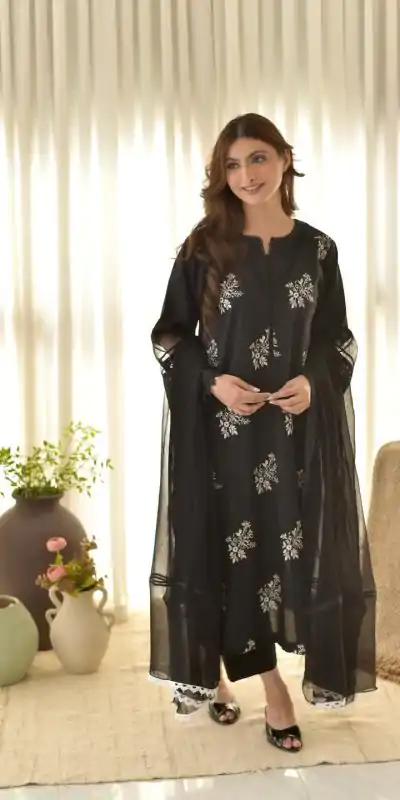 LG 1951 Black Color Roman Silk Embroidery Work On Front Side Salwar Suit Casual, Wedding, Festive, Events . Expected Delivery  4-6 Working Days @1999/- only      | Jump Suits, Salwar suit, Casual Suits, Creative suits, Designer Suits, Palazzo Suits, Party Wear Suits, Patiala Suits, Straight Suits