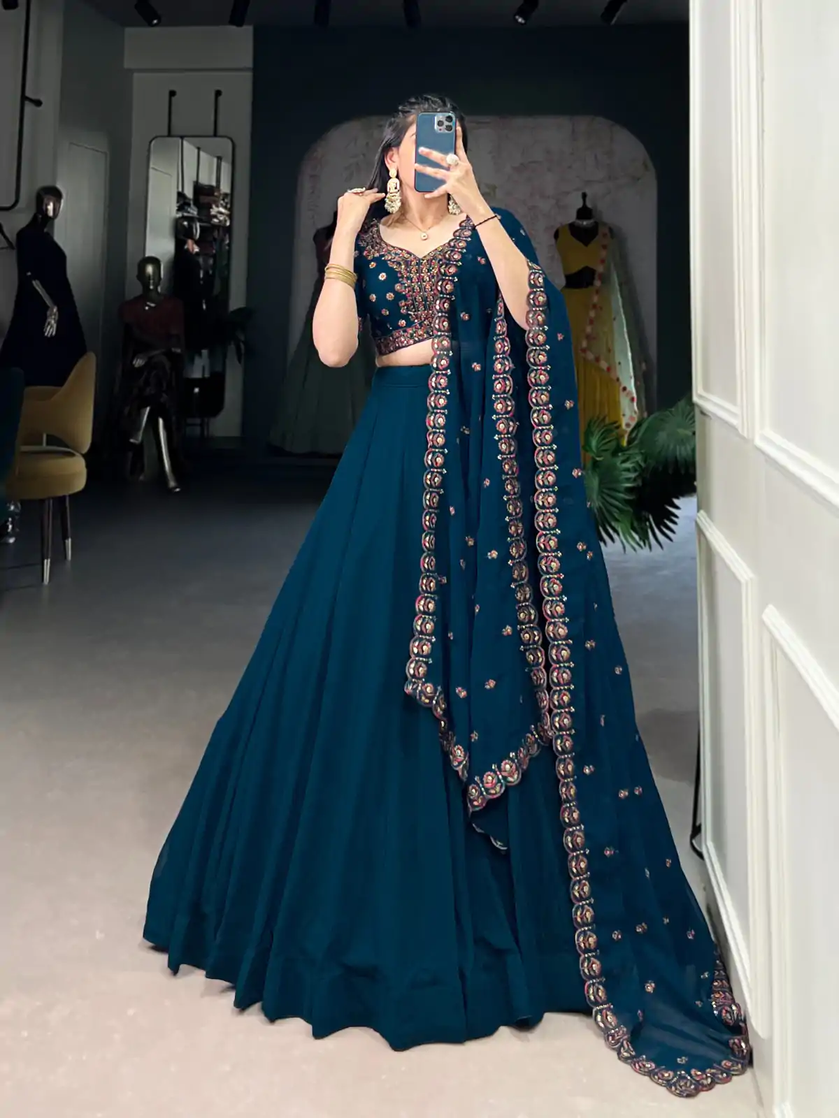 LNB 1416 Firozi Color Georgette Plain Lehenga Choli Wedding, Party, Festive, Events Etc. Delivery 4-6 Working Days Rs 3999 | Lehenga, Bollywood Lehenga, Creative Lehenga, Designer Lehenga, Embroidered Lehenga, Party Wear Lehenga