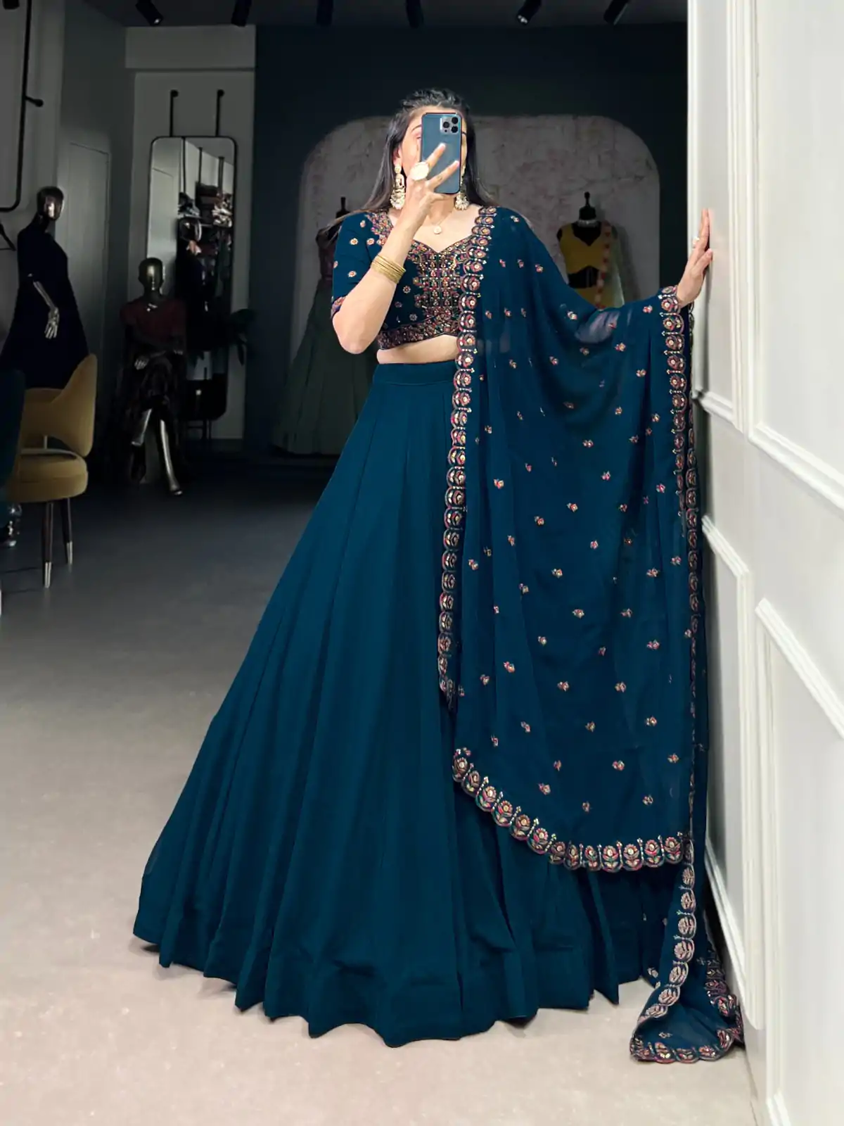 LNB 1416 Firozi Color Georgette Plain Lehenga Choli Wedding, Party, Festive, Events Etc. Delivery 4-6 Working Days Rs 3999 | Lehenga, Bollywood Lehenga, Creative Lehenga, Designer Lehenga, Embroidered Lehenga, Party Wear Lehenga