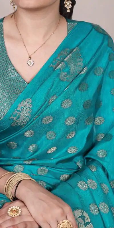 YNF 7904 Firozi Color Roop Silk Zari Weaving Work Saree Casual, Wedding, Festive, Events . Expected Delivery  4-6 Working Days @1749/- only                                                                                | Sarees, Bollywood Sarees, Creative Sarees, Designer Sarees, Embroidered Sarees, Ethnic Saree, Modern Digital sarees, Party Wear Sarees